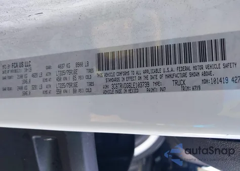 2020 Ram Promaster 2500 High Roof 159 Wb from USA, damaged, VIN 3C6TRVDG6LE103739